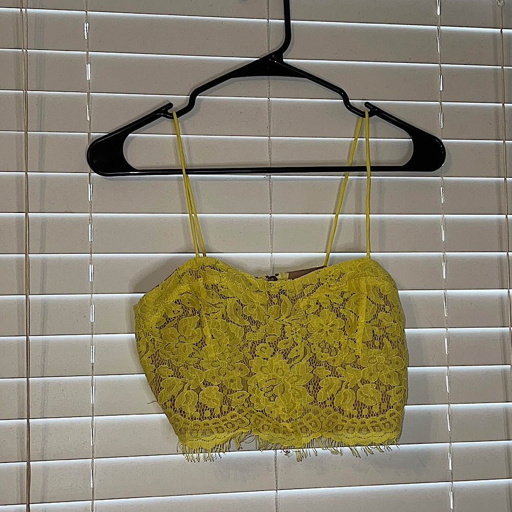 Lace Yellow Crop Top